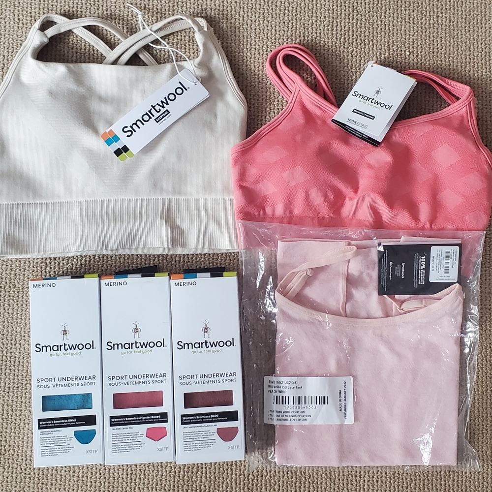 NWT Smartwool Intraknit Strappy Bra Almond XS